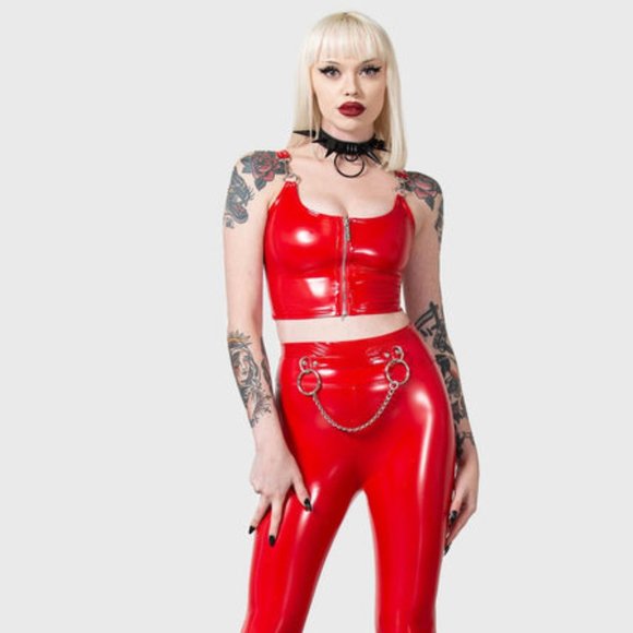 SOLD! 🆕Killstar "Bad B*tch" Leggings [RED] - Picture 1 of 14